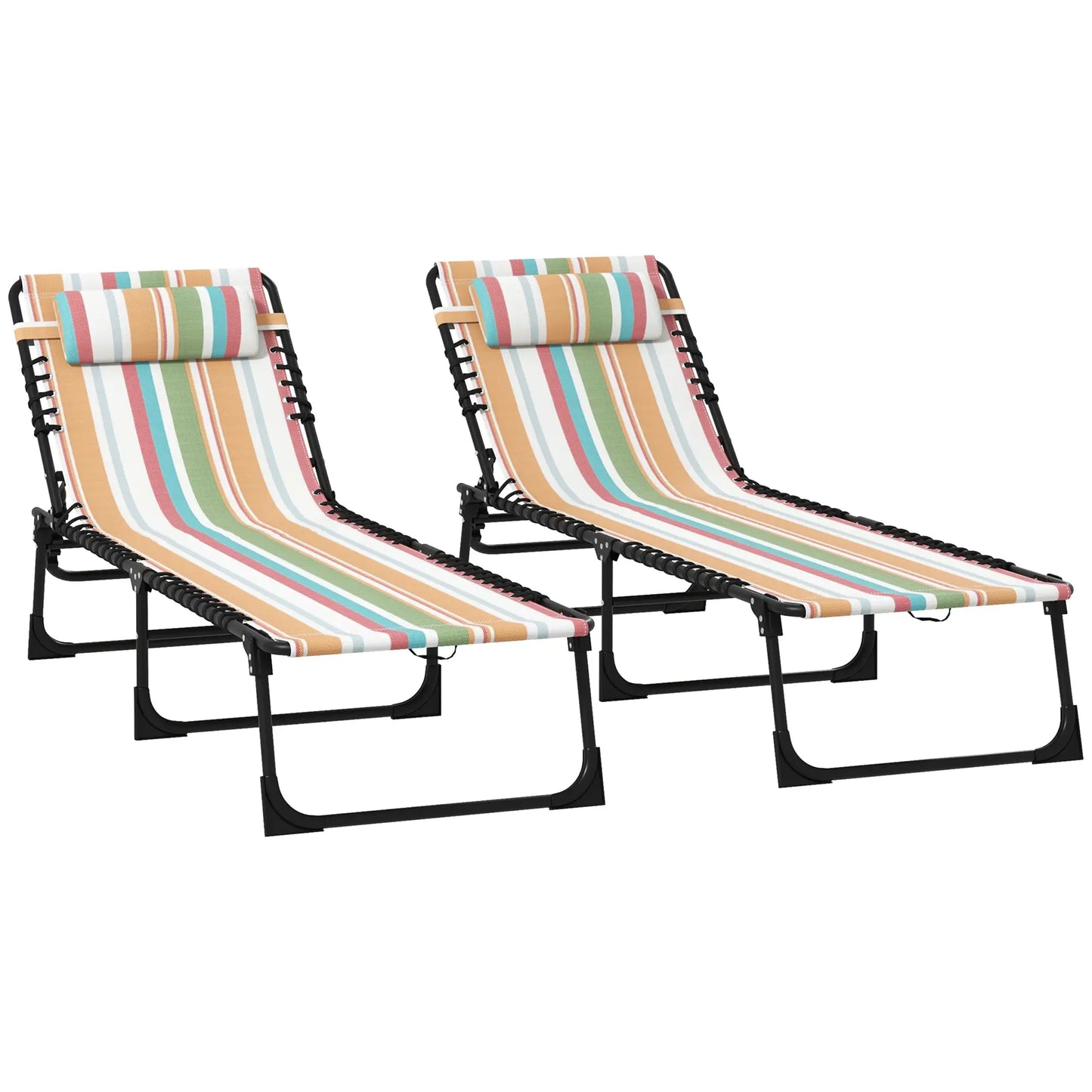 Folding Lounge Chair, Adjustable Chaise With Headrest, Multi-Colored Lounger Chairs Multi Colour at Gallery Canada