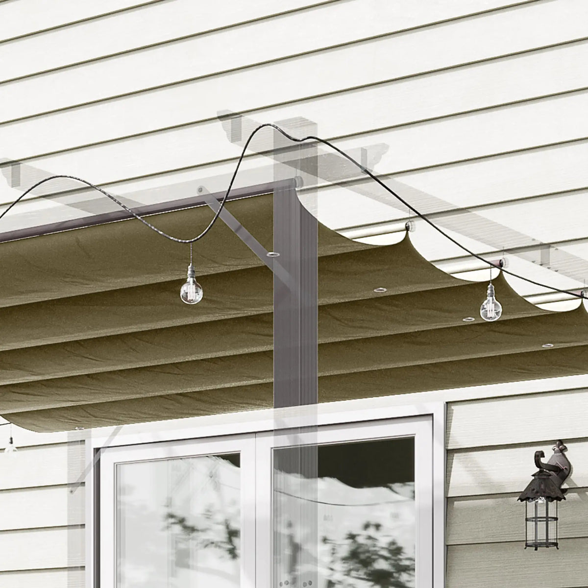 Retractable Pergola Canopy Replacement, 8.2'x8.4', Tan Gazebo Canopy Replacement at Gallery Canada
