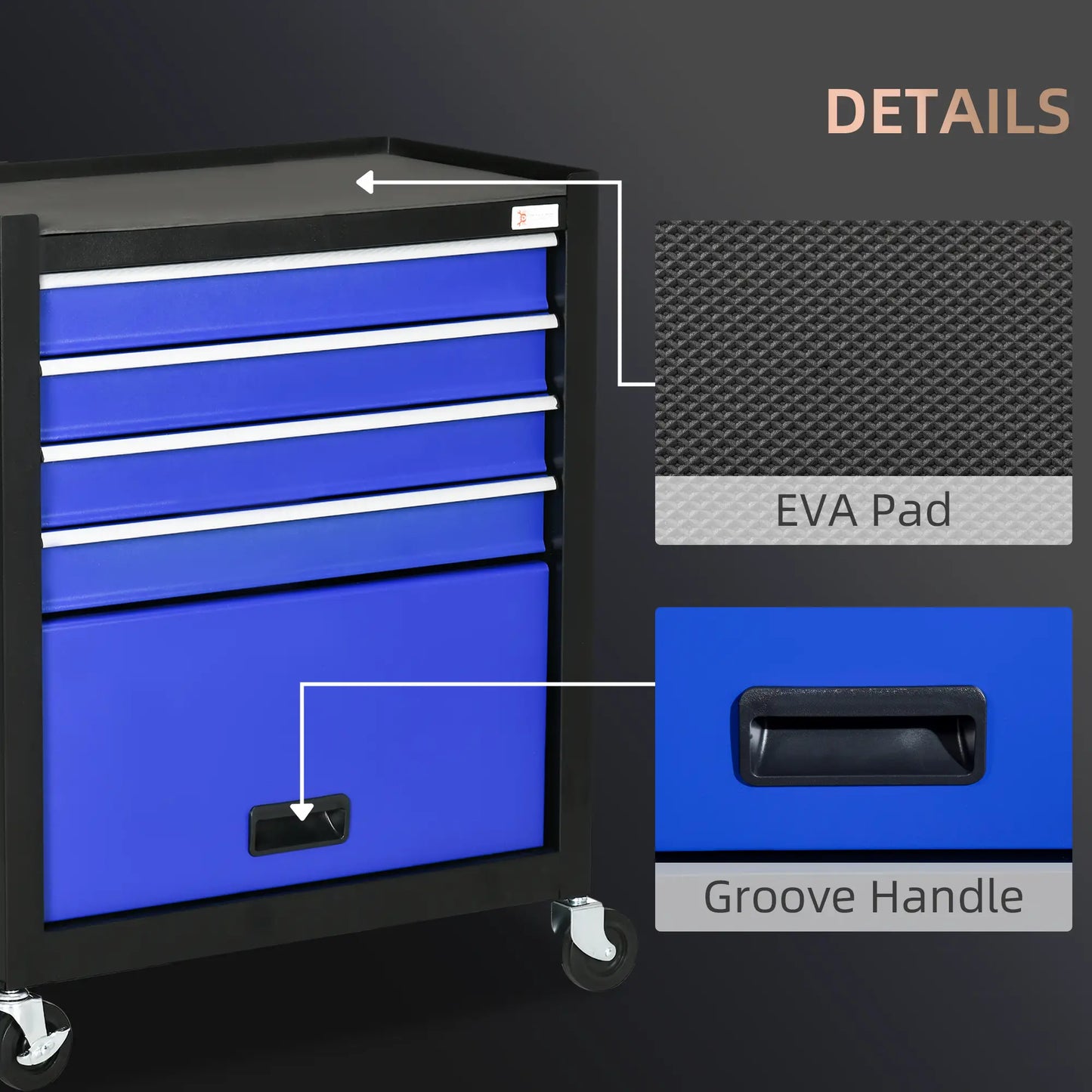 4-Drawer Tool Chest, Rolling Storage Cabinet, Blue Tool Organizers at Gallery Canada