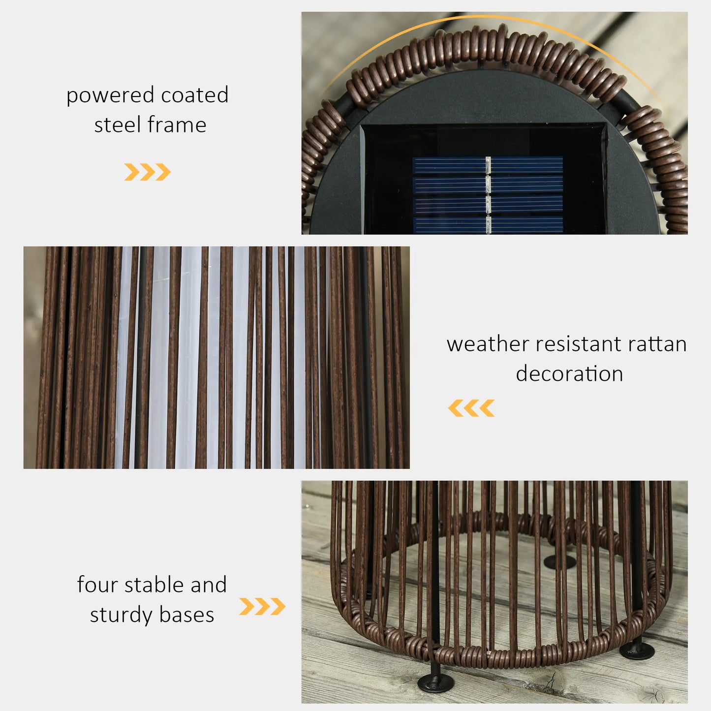 Solar Floor Lamp, LED Auto On/Off, IP44, Patio Porch Pathway, Brown Solar Post Lamps at Gallery Canada