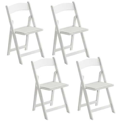 4 Pack Folding Chairs, Foldable Resin Chair with Padded Seat, Portable Indoor Outdoor Seat for Office Events Dining