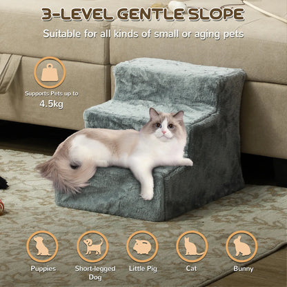 3-Step Dog Ramp for Sofa, Bed, Couch, Removable Cover, Light Grey Dog Stairs at Gallery Canada