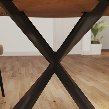 47" Round Kitchen Table For 4, Industrial Dining Table, And Black, Brown Dining Tables at Gallery Canada
