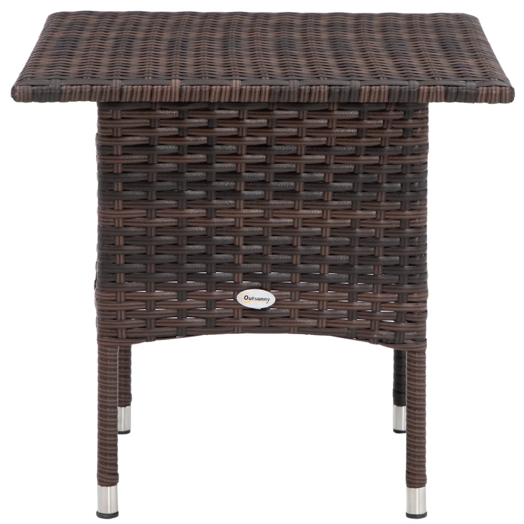 Wicker Patio Coffee Table With Plastic Board, 20