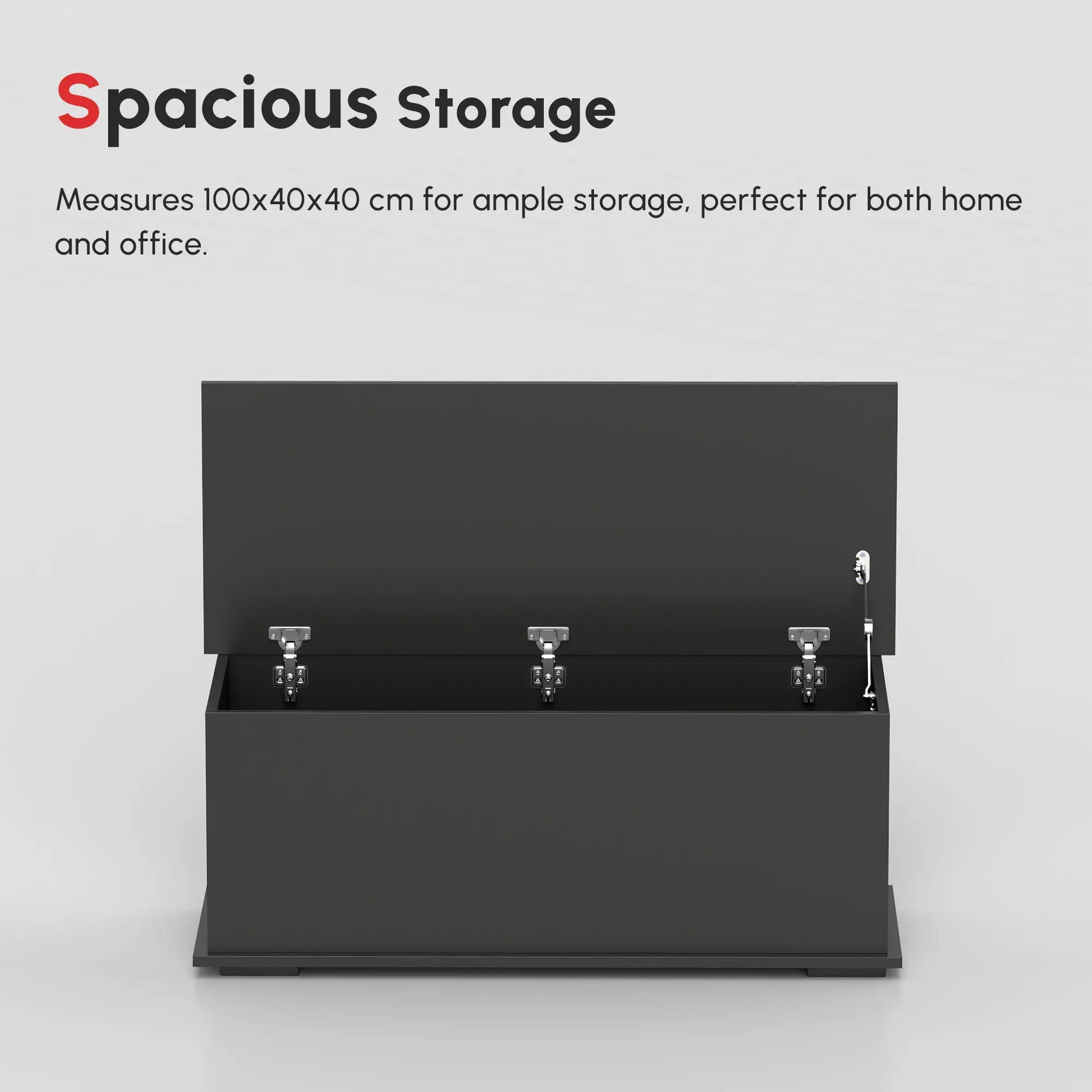 39.5" Storage Chest, 2 Safety Hinges, Flip-Top Lid, Black Storage Cabinets at Gallery Canada