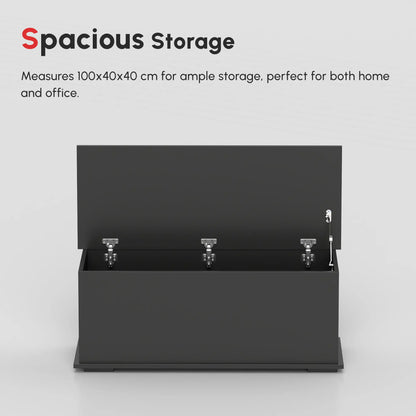 39.5" Storage Chest, 2 Safety Hinges, Flip-Top Lid, Black Storage Cabinets at Gallery Canada