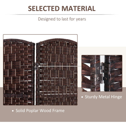 6ft Folding Room Divider, 3 Panel Wooden Frame, Brown Room Dividers at Gallery Canada