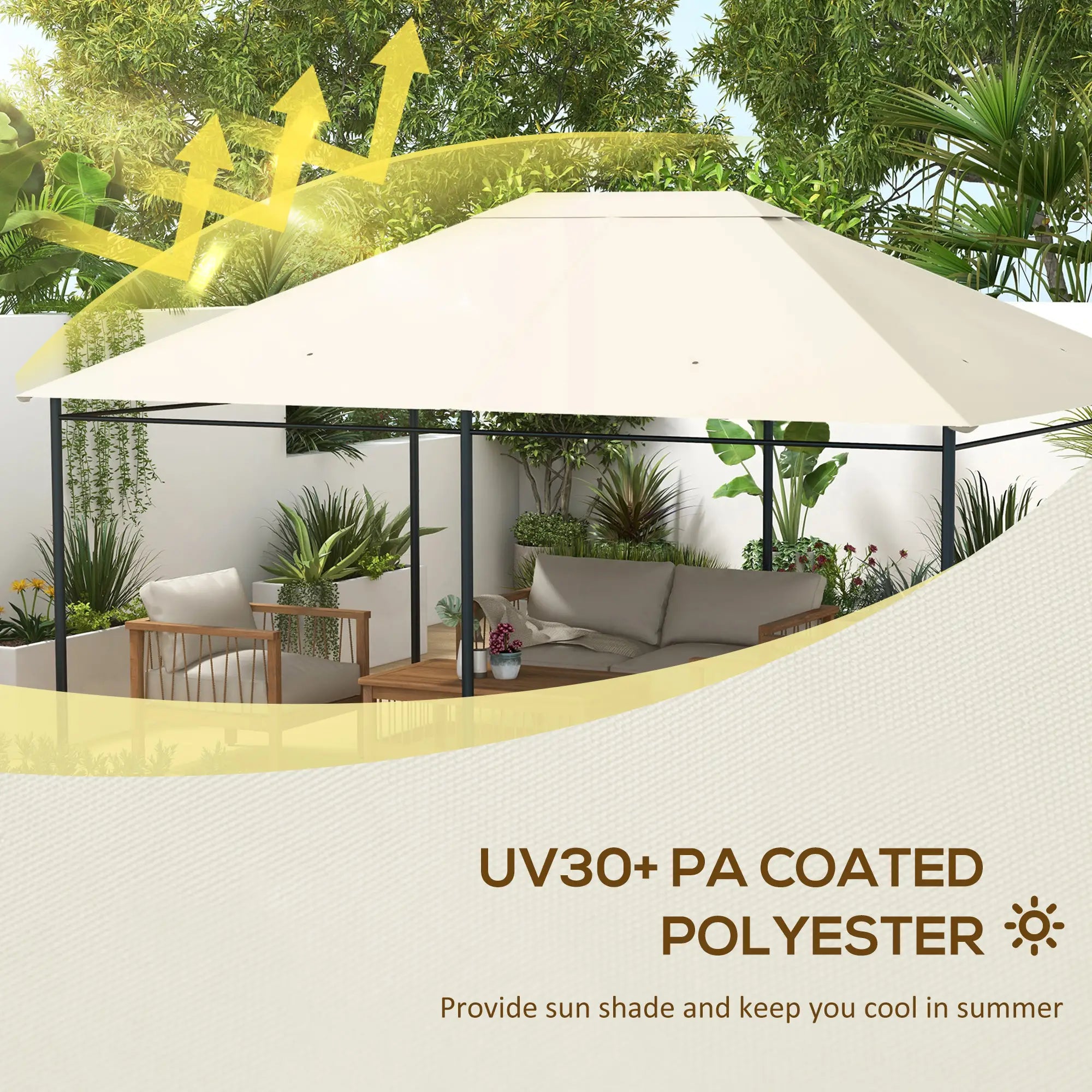 10' x 13' Gazebo Replacement Canopy, Cream White Gazebo Canopy Replacement at Gallery Canada