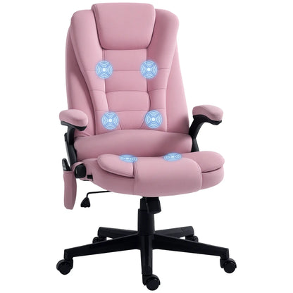 Reclining Massage Office Chair, High Back, Swivel Wheels, Pink Massage Chairs at Gallery Canada
