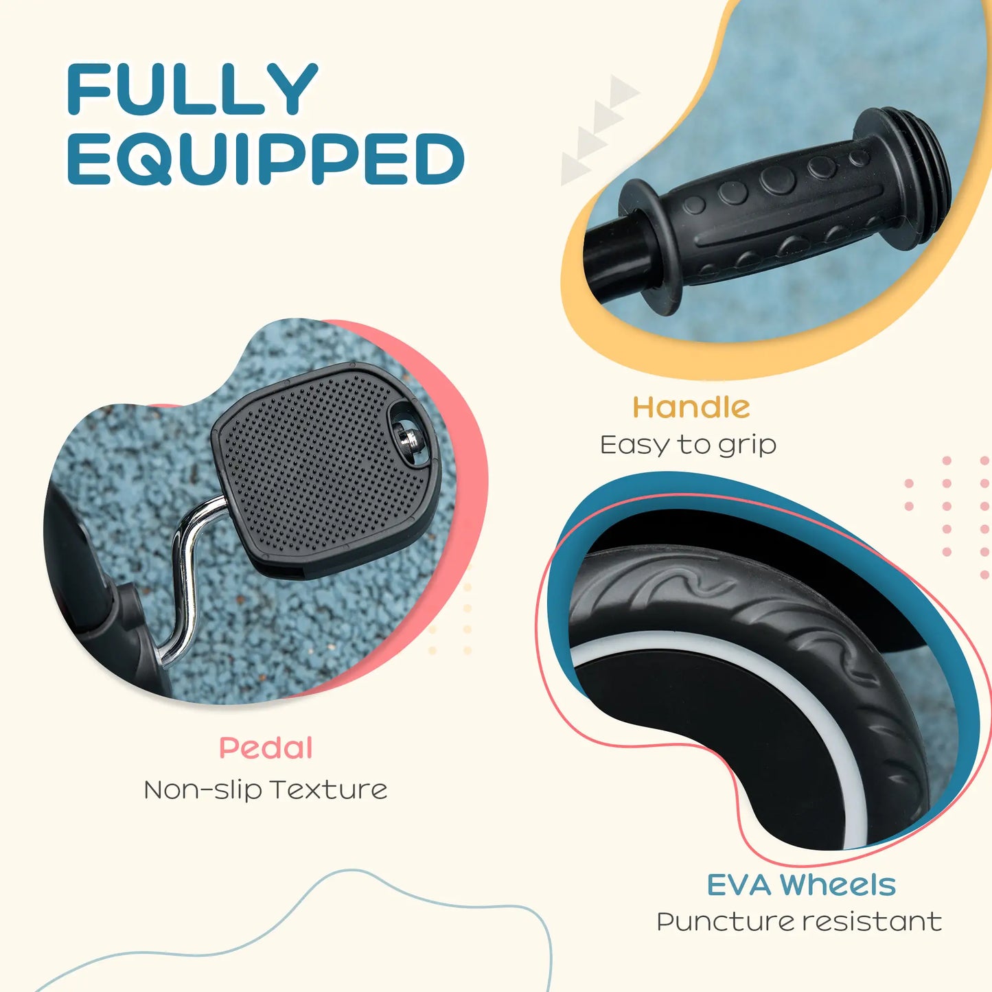 Tricycle for Toddlers 2-5 Years, Adjustable Seat, Black Tricycles for Kids at Gallery Canada