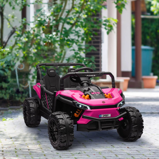12V Kids Ride On Car, Remote Control, LED Headlights, 3 Speeds, Pink Electric Toy Cars Pink at Gallery Canada