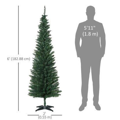 6’ PVC Slim Artificial Pencil Christmas Tree, Holiday Decor Artificial Christmas Trees at Gallery Canada