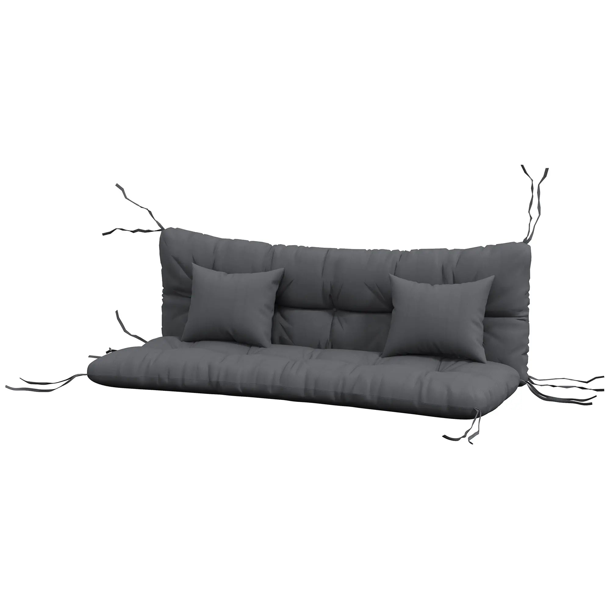 4-Piece Patio Chair Cushion Set, Back and Seat Pillows, Grey Patio Chair Cushions Charcaol Grey at Gallery Canada