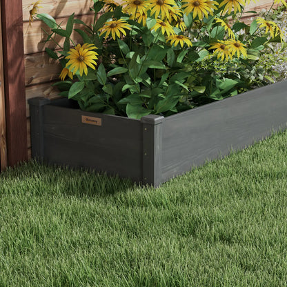 Garden Bed, 2 Planter Boxes, Non-Woven Fabric Liner, 96" x 24" x 10", Grey Raised Garden Beds at Gallery Canada