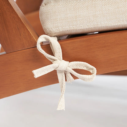 4 Acacia Wood Patio Set, Footstool, Seat Cushions, Cream White Patio Chairs at Gallery Canada