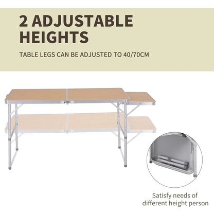 4ft Picnic Table With Slide Shelf, Portable Aluminum Folding Table, 2 Heights Picnic Tables & Camping Chairs at Gallery Canada