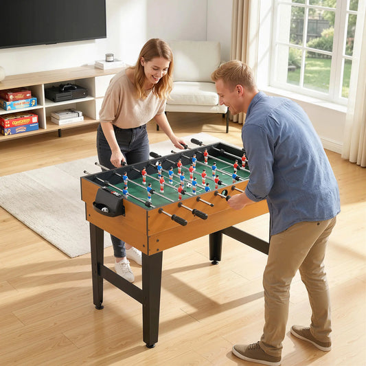 43'' Multi-Gaming Table, Billiards Hockey Tennis Foosball, Family Fun Game Tables Natural Wood, Black at Gallery Canada