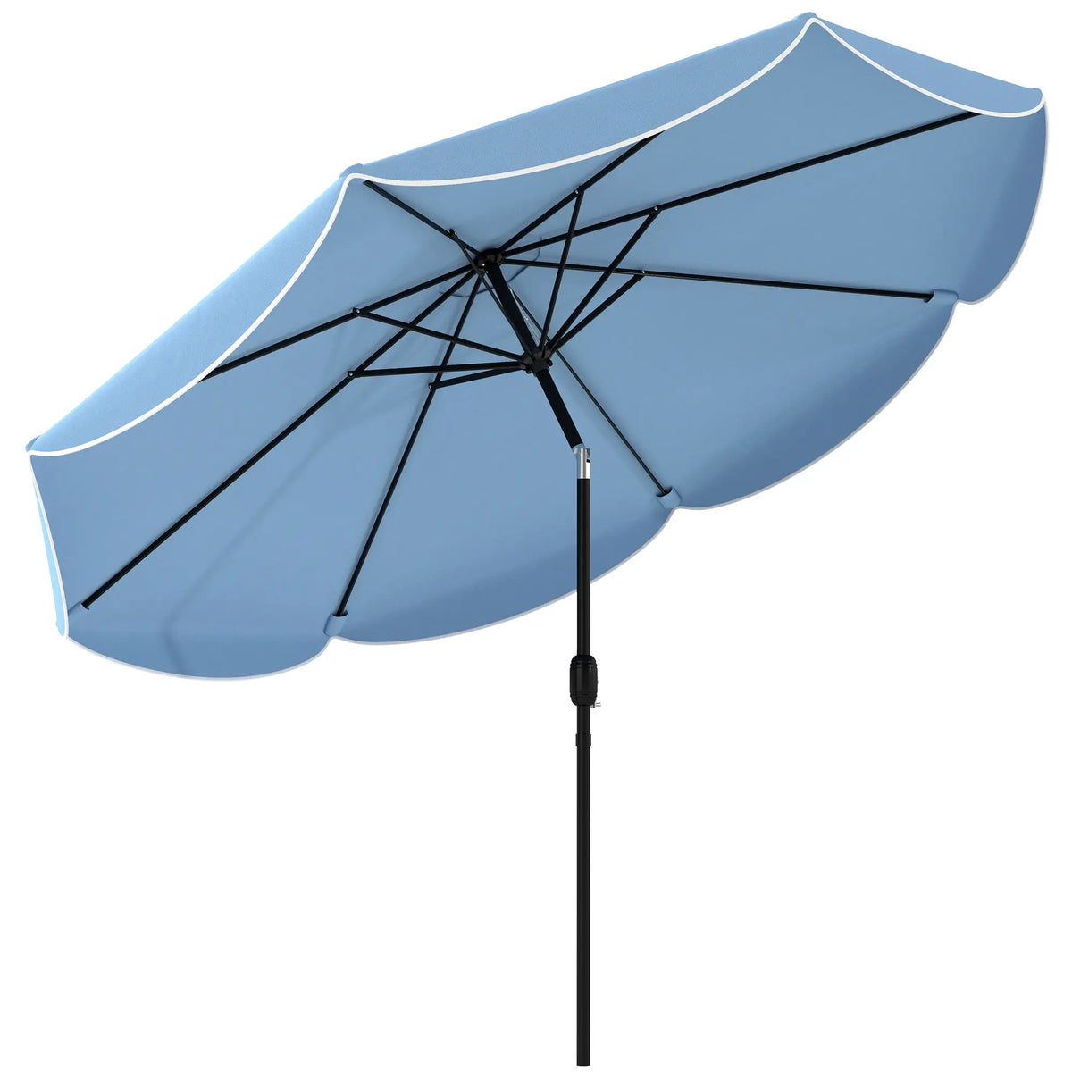 9' x 9' Round Market Umbrella, Tilt Crank, Patio Garden Poolside, Sky Blue Sun Umbrellas at Gallery Canada