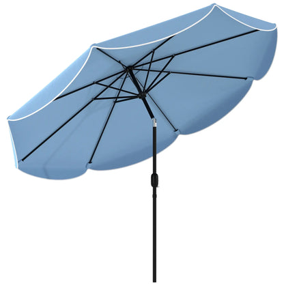 9' x 9' Round Market Umbrella, Tilt Crank, Patio Garden Poolside, Sky Blue Sun Umbrellas at Gallery Canada