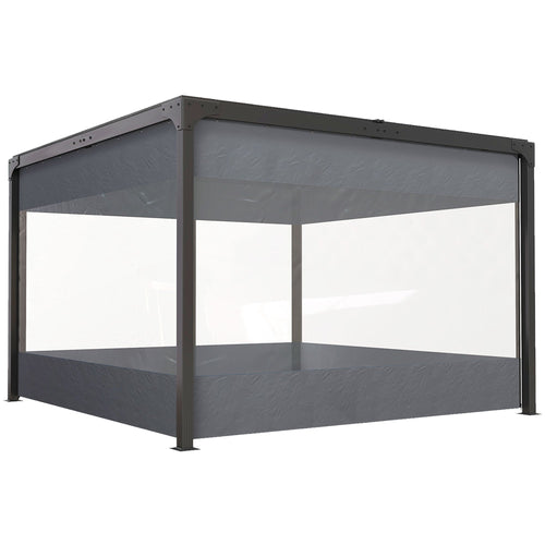 Pergola Gazebo Curtains for 10' x 10' Pergola, 4 Pack Side Panels Replacement with Large Windows and Zipped Doors