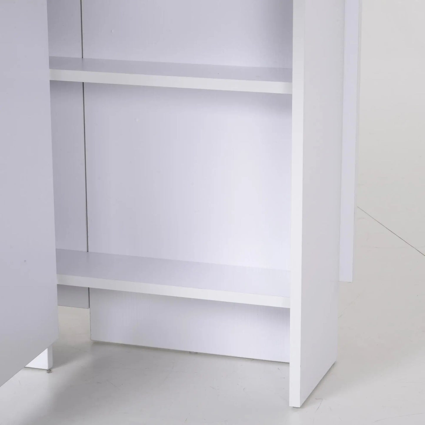 Extendable Dining Table, Collapsible w/ 2-Tier Shelves, Rolling Casters, White Bar Tables & Dining Tables at Gallery Canada