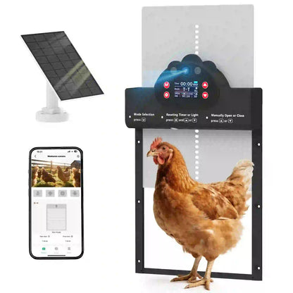 2K HD AI Camera Chicken Coop Door, WiFi Solar Powered, 5200 mAh Battery, Alarm Chicken Coops at Gallery Canada