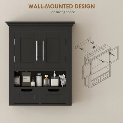 Bathroom Wall Cabinet, Medicine Cabinet, With Shelf, Black Wall Mounted Cabinets at Gallery Canada