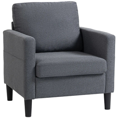 Modern Upholstered Accent Chair, Thick Padded Seat, Dark Grey Accent Chairs at Gallery Canada