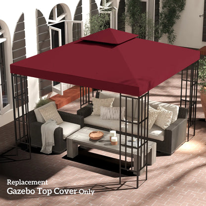 10' x 10' Square 2-Tier Gazebo Canopy Cover, Wine Red Gazebo Canopy Replacement at Gallery Canada