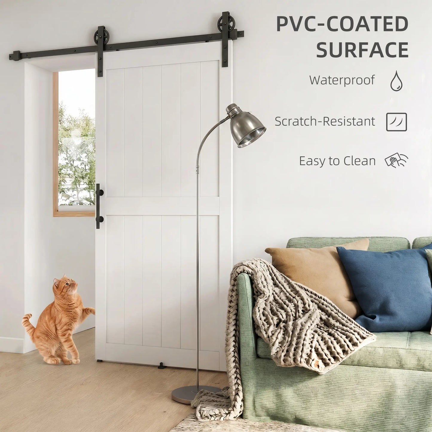 42inx84in Barn Door, 7FT Sliding Hardware Kit, White Door Hardware at Gallery Canada
