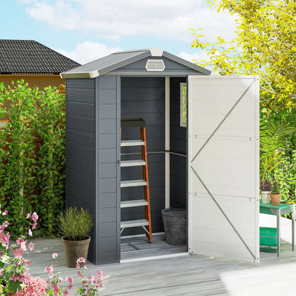 4.4' X 3.3' Plastic Garden Storage Shed, Grey Sheds at Gallery Canada