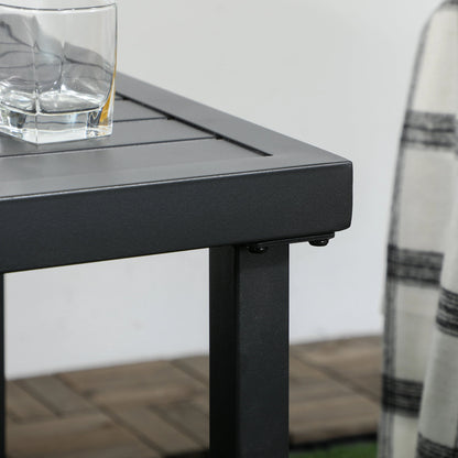 Outdoor Side Table, Patio End Table with Umbrella Hole, Steel Frame, Black Patio Side Tables at Gallery Canada