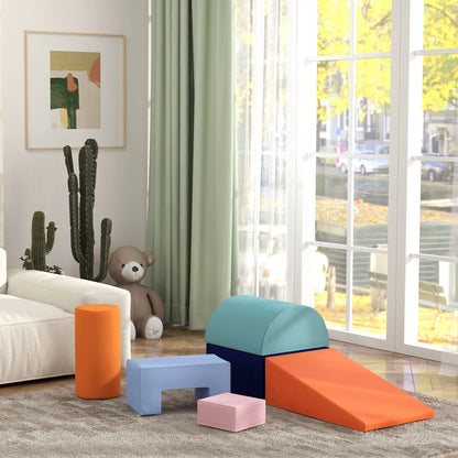 6 Piece Soft Play Equipment, 6-72 Months, Blue, Orange Baby Gym & Playmats at Gallery Canada