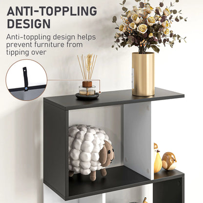 Modern Bookcase 5-Tier Display Shelf, Room Divider, Black Display Bookshelves at Gallery Canada