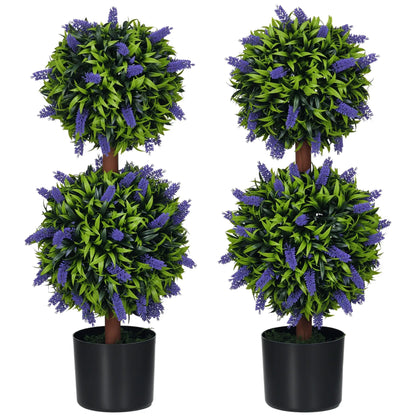 2.3ft Artificial Lavender Plants, Set of 2 with Pot, Indoor Outdoor Decor Artificial Trees at Gallery Canada