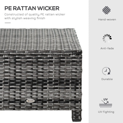 Patio Rattan Ottoman, Outdoor Wicker Footrest with Cushion, Metal Frame, Grey Patio Furniture Sets at Gallery Canada