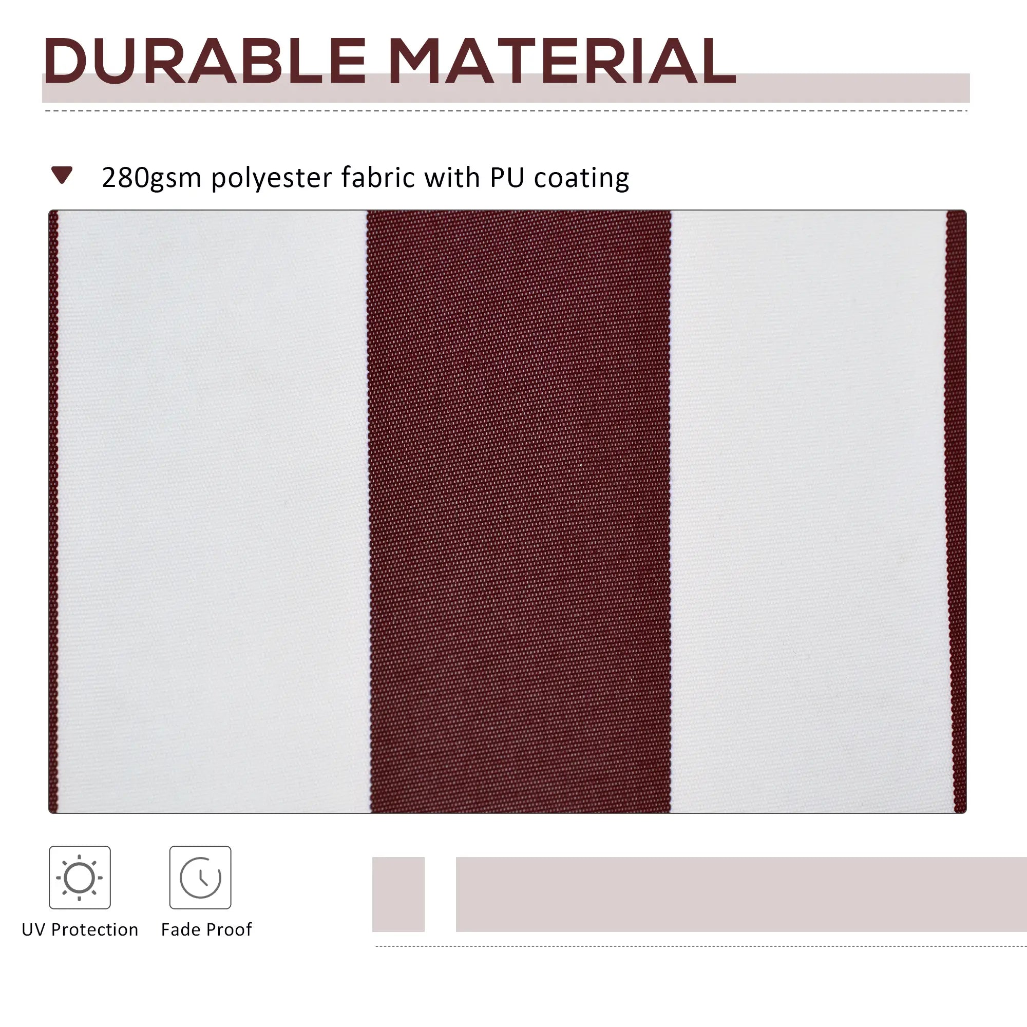 9' x 8' Outdoor Sunshade Canopy, UV Protection, White, Red Awning Fabric Replacement at Gallery Canada