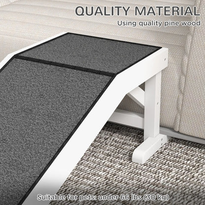 Pet Ramp, Dog Cat Bed Steps, Non-Slip Carpet, 49"L x 16"W x 14"H, White Grey Dog Stairs at Gallery Canada