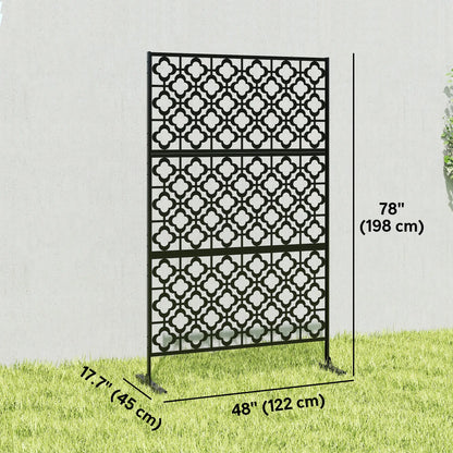 Metal Outdoor Privacy Screen, Freestanding Divider, 78" x 48", Black Side Awnings at Gallery Canada