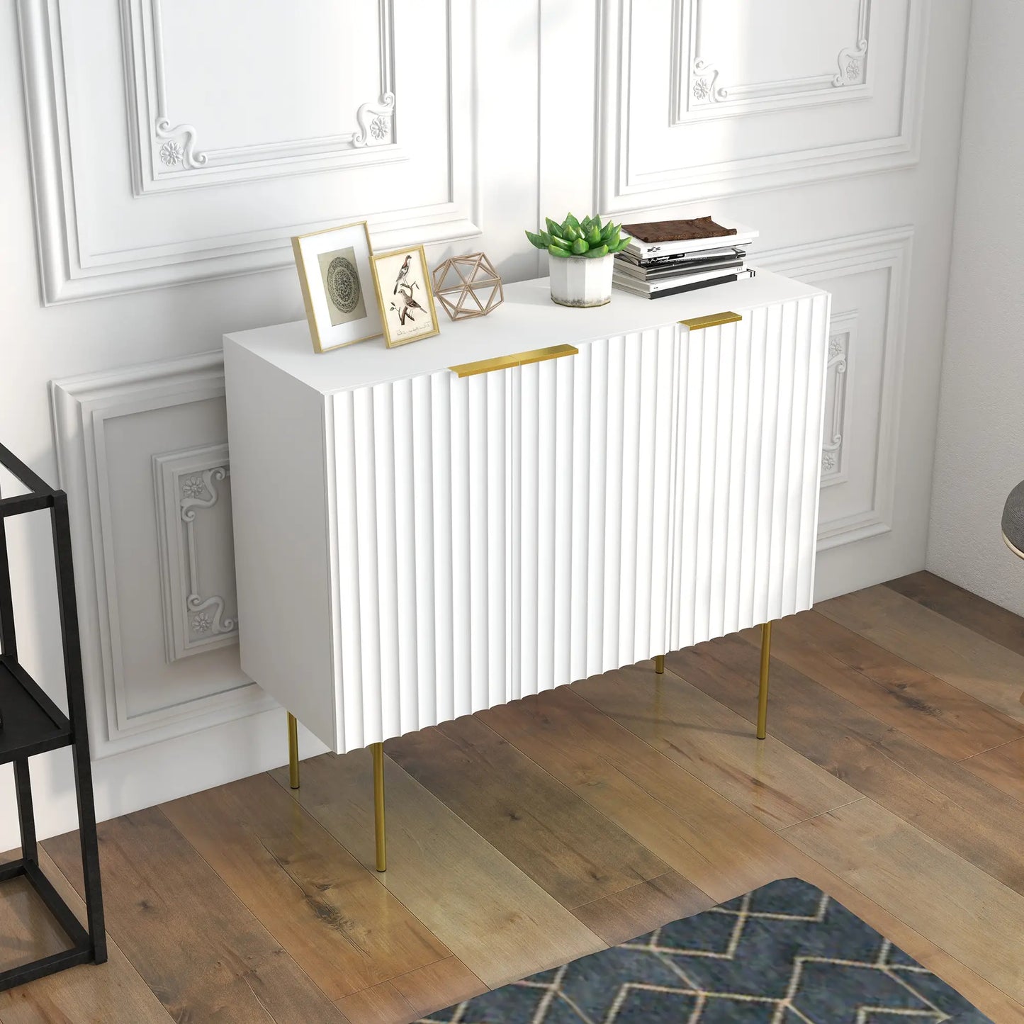 Modern Storage Cabinet, Sideboard Buffet, Gold Legs, White Storage Cabinets at Gallery Canada