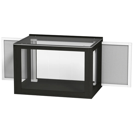 Outdoor Cat Enclosure, Adjustable Cat House, Waterproof Top, 24" x18.5" x16.1", Black White Outdoor Cat Enclosures Black, White at Gallery Canada