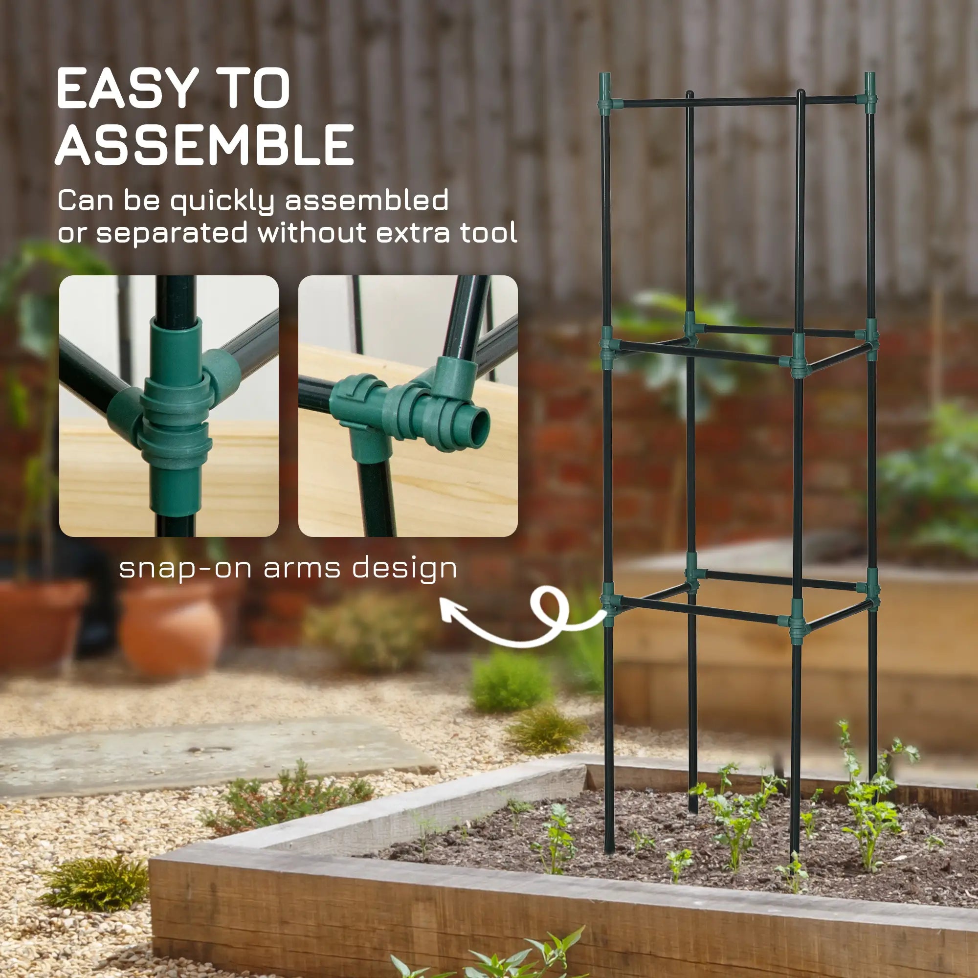 3 Pack Tomato Cage Set, 72 Inch, Plant Support Trellis, Dark Green Plant Stands at Gallery Canada