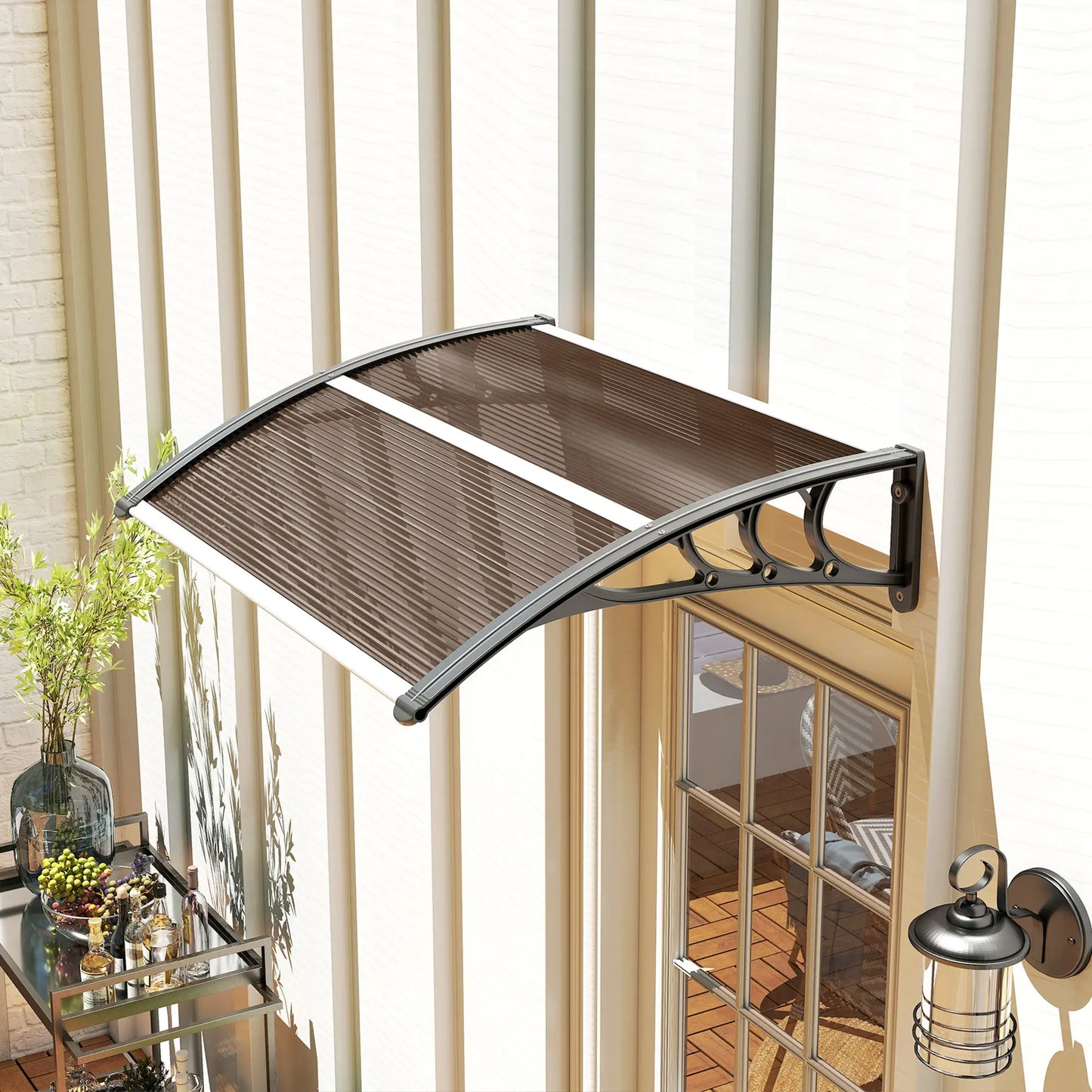 Window Awning Door Canopy, 30" X 50", Brown Door Awnings at Gallery Canada