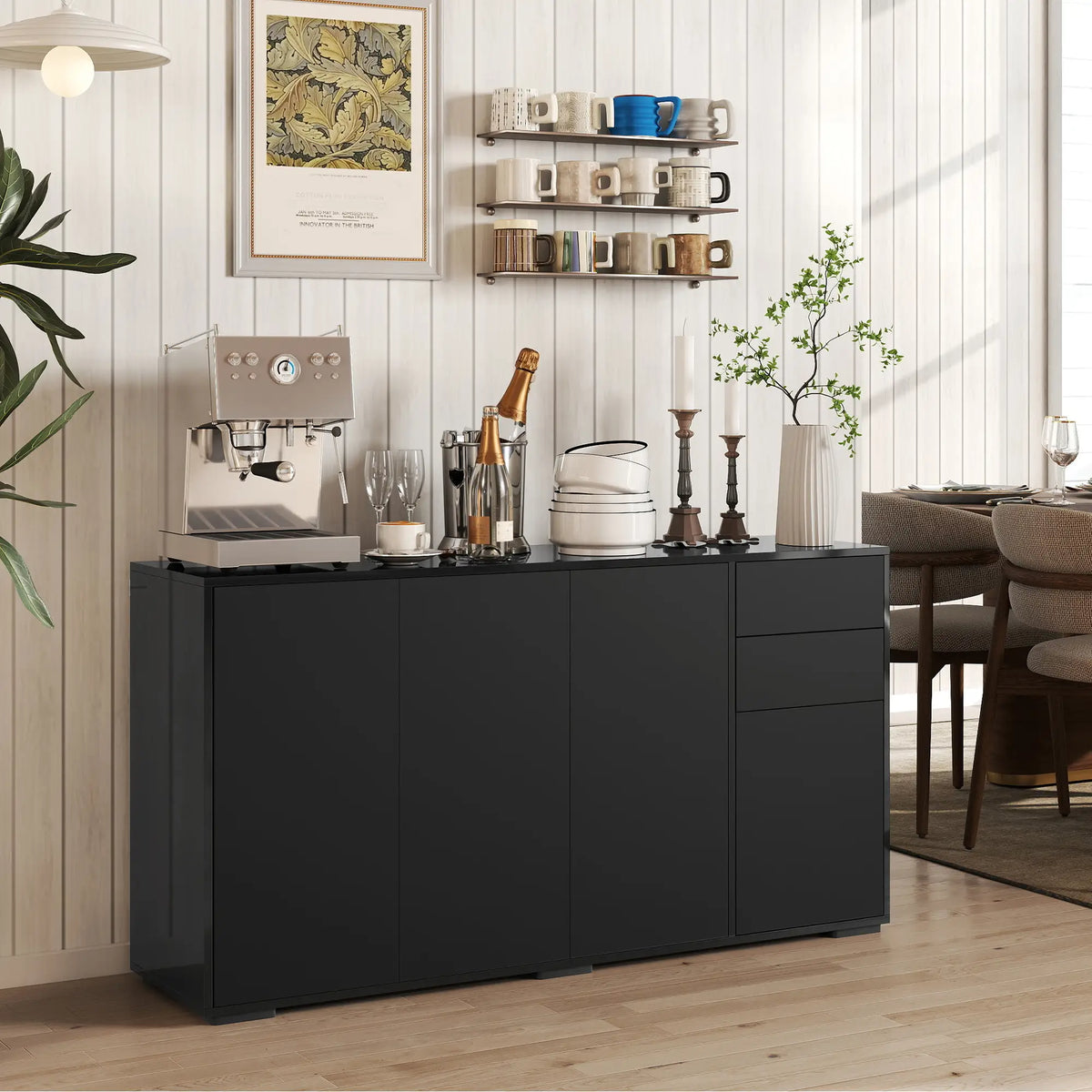 Kitchen Sideboard Storage Cabinet, Modern Coffee Bar, Black Bar Cabinets at Gallery Canada