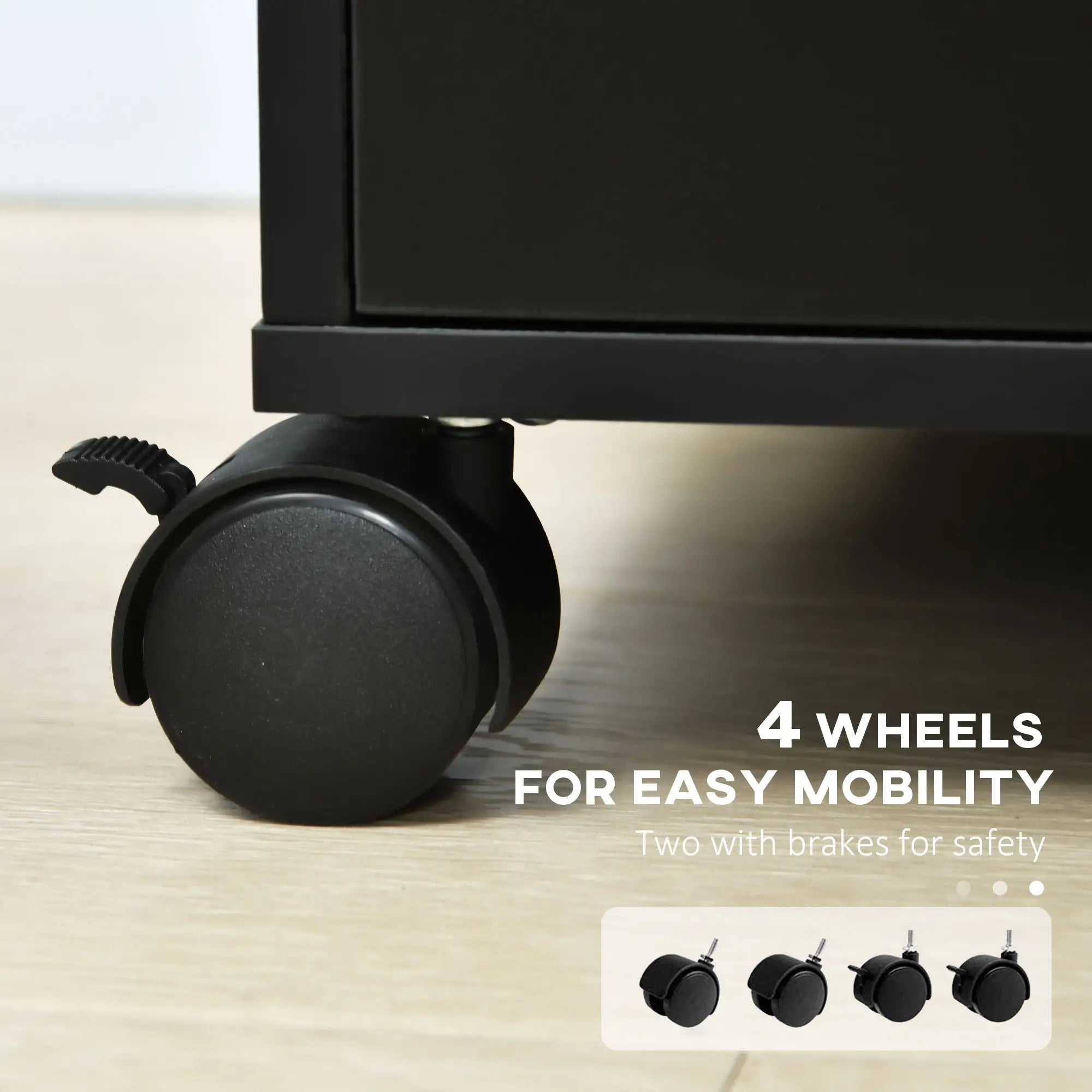 5 Drawer File Cabinet on Wheels, 15.7