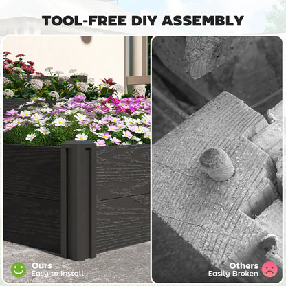 Vinyl Raised Garden Bed Kit, 3-Tier Elevated Garden Box, Outdoor Planter Wooden Planter Boxes at Gallery Canada