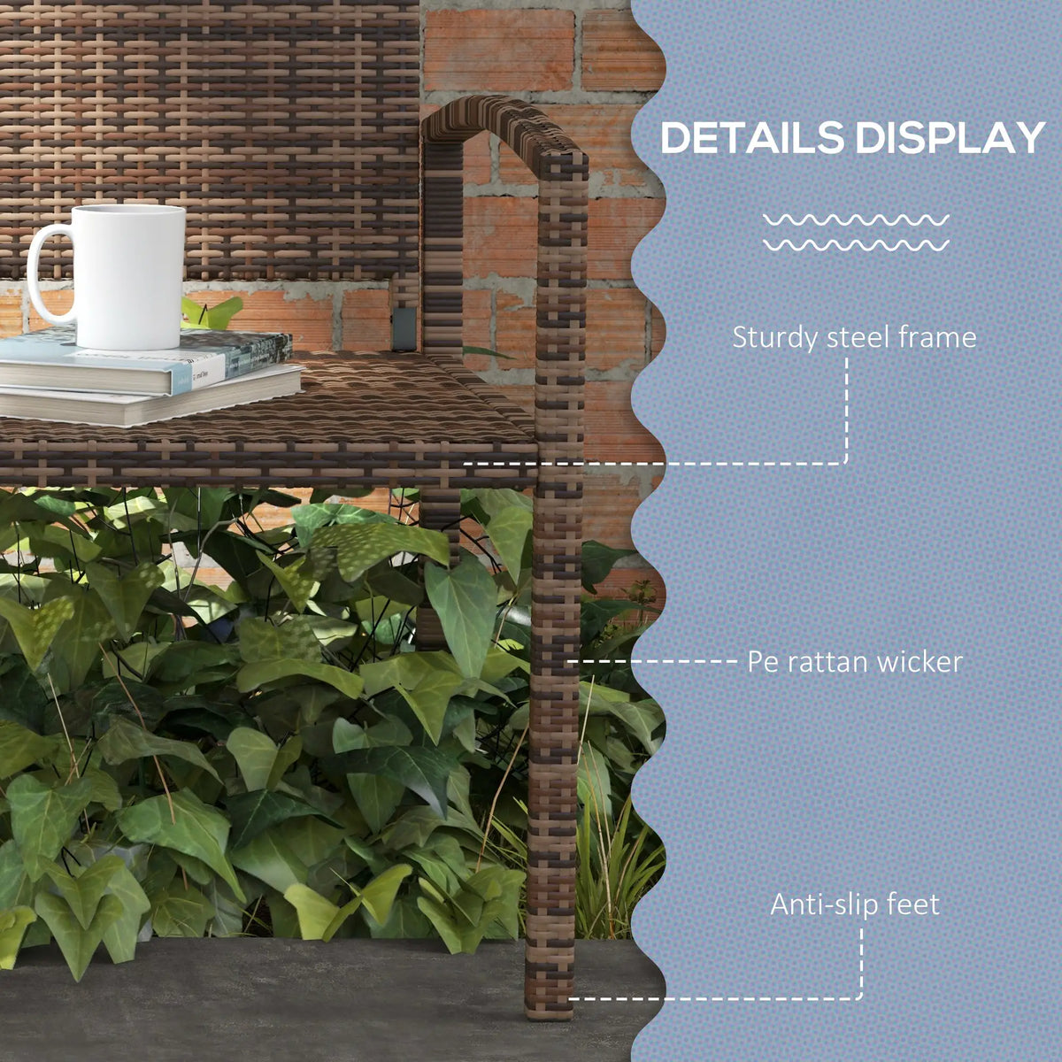 Rattan Loveseat Garden Chair With Armrests, Brown Patio Chairs at Gallery Canada