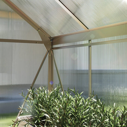 6' x 6' x 6.6' Polycarbonate Greenhouse, Walk-In Garden Kit, Silver Walk In Greenhouses at Gallery Canada