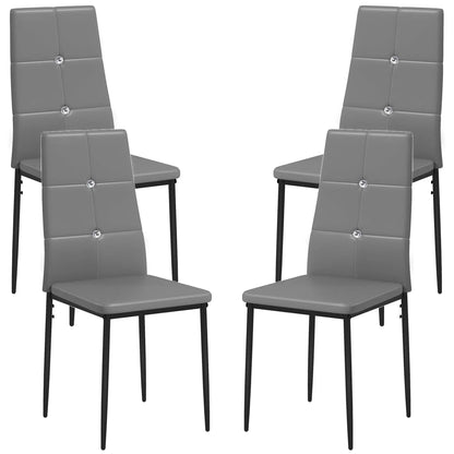 Modern Dining Chairs Set of 4, Upholstered Seat, Steel Legs, Grey Bar Stools at Gallery Canada