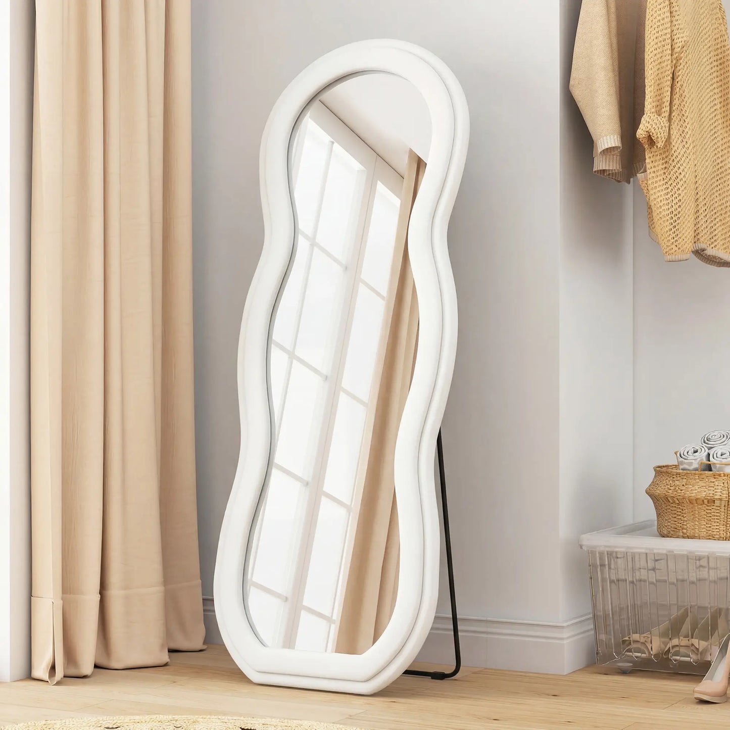 64" X 24" Full Length Mirror, Arched Velvet Frame